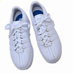 LAST CHANCE-Like New K SWISS White Leather Athletic Retro Style Sneakers, 9.5